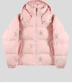 UNKNOWN LONDON】PINK ALL OVER SILVER DAGGER RHINESTONE PUFFER . 1.webp