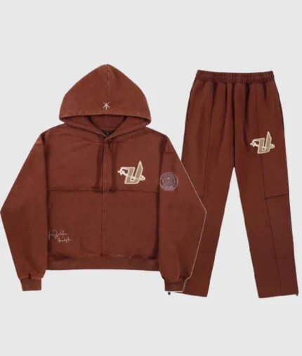 Unknown London Panelled Tracksuit Brown 3.webp