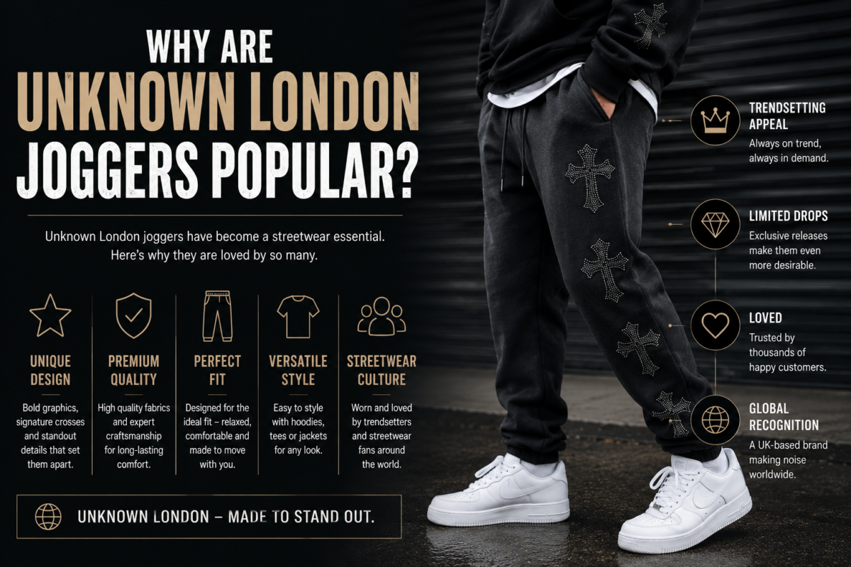 Unknown London Joggers: The Complete Guide to Styles, Fit & How to Style Them 2 Unknown London joggers styled for a modern UK streetwear look.