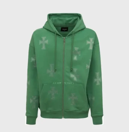 UNKNOWN Crystal Cross Cotton Zip-up Hoodie ShopStyle